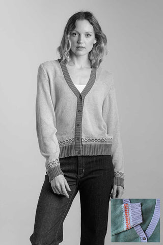 Stichill V Neck Cardigan - Caspian