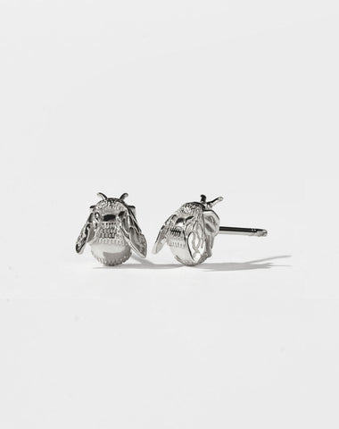 Bee Stud Earrings - Silver