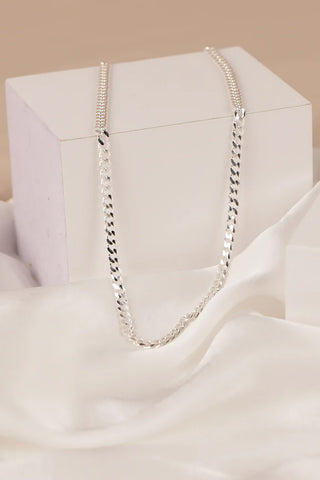 Diamond Cut Curb Necklace - Sterling Silver