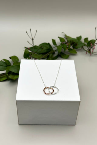 Double Circle Necklace - Silver