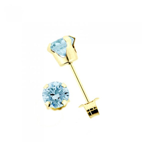 Iris Stud 10ct Gold 5mm - Blue Topaz