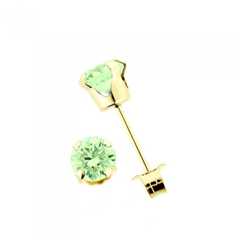Iris Stud 10ct Gold 5mm - Peridot