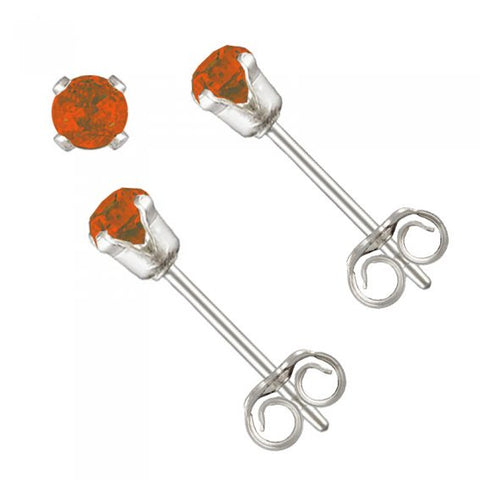 Iris Stud 3mm - Garnet
