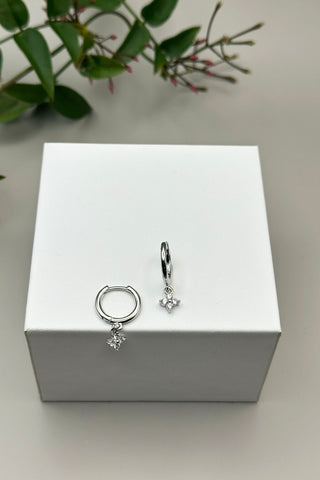 Crystal Flower Hoops