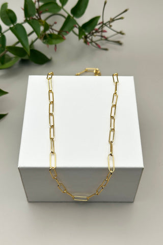 Chain Link Necklace -  Gold Plated 45cm