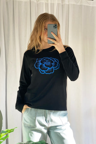 Hydrangea LS Tee - Black
