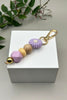 Flower & Wood Bead Keychain