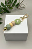 Flower & Wood Bead Keychain