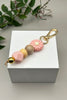 Flower & Wood Bead Keychain