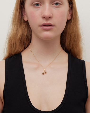 Cherry  Charm Necklace - Sterling Silver