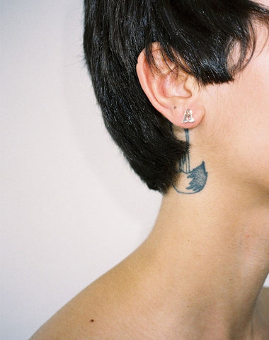 Nell Ghost Stud Earrings - Gold Plated