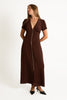 Button-Through Cap-Sleeve Dress - Ciocco.