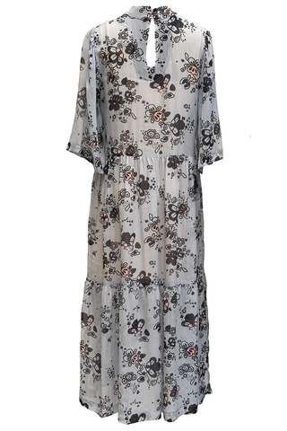 Annie Frock - Blue Flower Silk