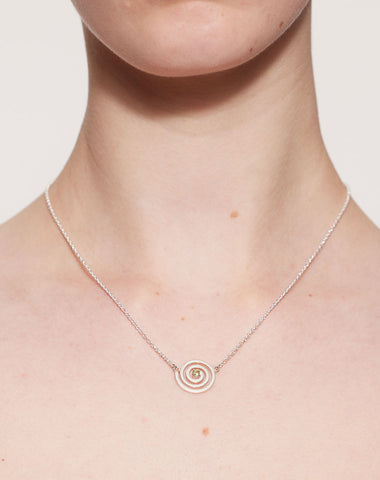 Spiral Necklace Set - Sterling Silver with Amethyst