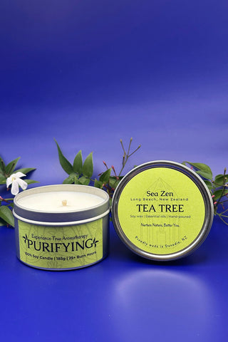 Tea tree essential oil candle
