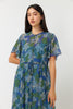 Patchwork Floral Dress - Blue