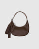 Small Leather Crescent Bag - Brown
