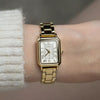 Woman's Rectangle Classic - Gold Strap