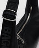 Small  Leather Crescent Bag - Black