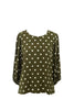 Athena Blouse - Olive Spot