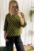 Athena Blouse - Olive Spot
