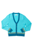 Stichill V Neck Cardigan - Turquoise