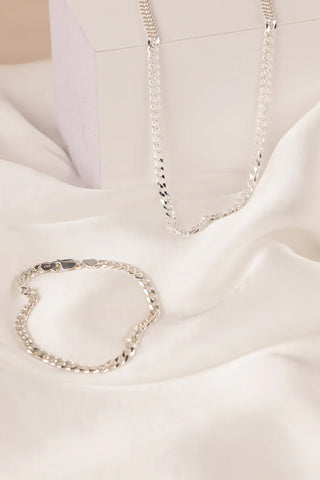 Diamond Cut Curb Necklace - Sterling Silver