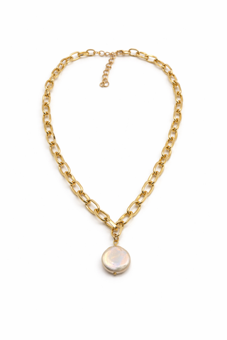 Pearl Disc Necklace
