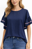 Maeve Top - Navy/Pink