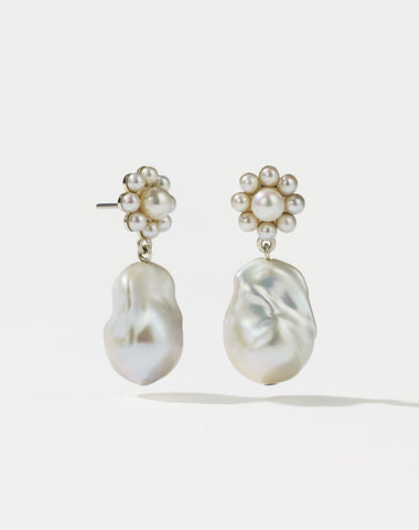 Emile Drop Earrings - Pearl/Sterling Silver