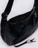 Medium Recycled Leather Crescent Bag - Black