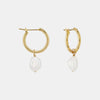 Mini Keshi Pearl Hoops - Gold Plate