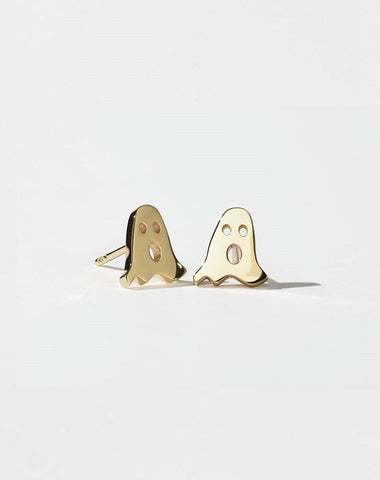 Nell Ghost Stud Earrings - Gold Plated