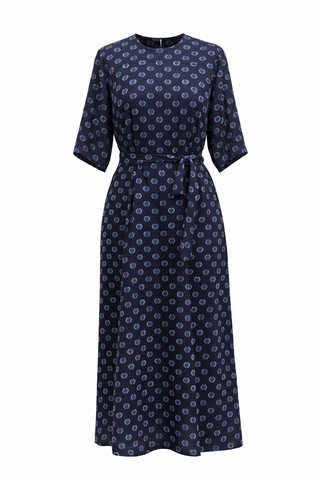 Olympia Dress - Midnight Blue Spot