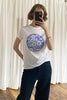 Deco Flowers Tee - Porcelain Blue