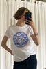 Deco Flowers Tee - Porcelain Blue