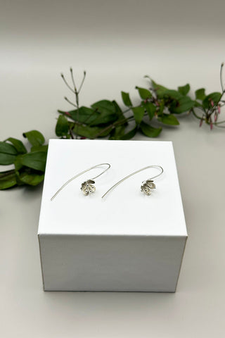 Shepard Hook Flower Earring - Silver