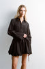 Mera Bubble Shirt Dress - Noir