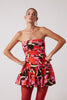 Dolcie Strapless Mini Dress - Rojo Print