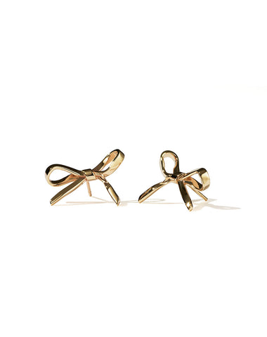 Bow Earrings Medium - Gold Plate