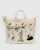 Horizontal Zip Duck Bag - Embroidered Ballet Icons