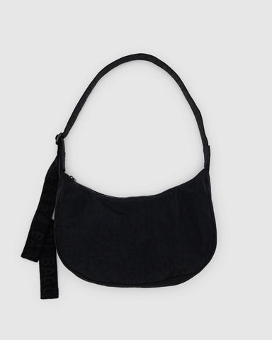 Small Nylon Crescent Bag - Black