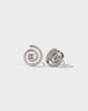 Spiral Studs Set - Sterling Silver with Amethyst