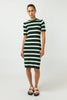 Stripey Dress - Bottle Green