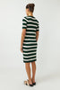 Stripey Dress - Bottle Green