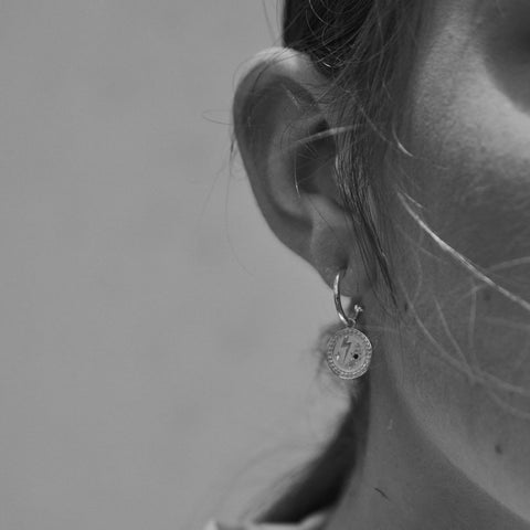 Amulet Love Earrings - Sterling Silver - Pink Sapphire
