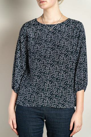 Eve Top - Navy Floral