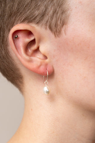 Baroque Pearl Hook Earring - Stering Silver