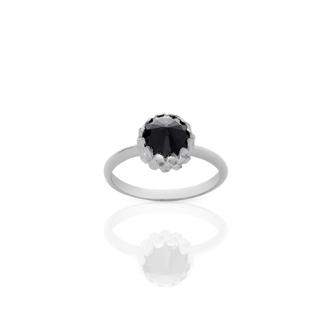 Mini Protea Ring - Silver/Onyx