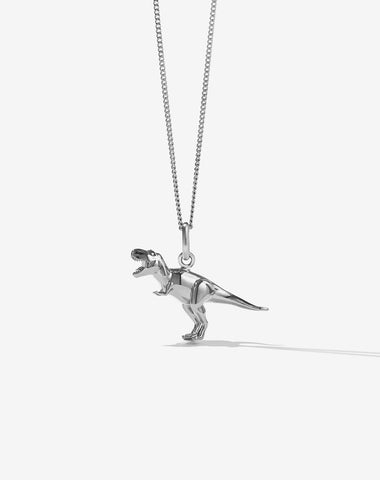 Dinosaur Charm Necklace - Sterling Silver